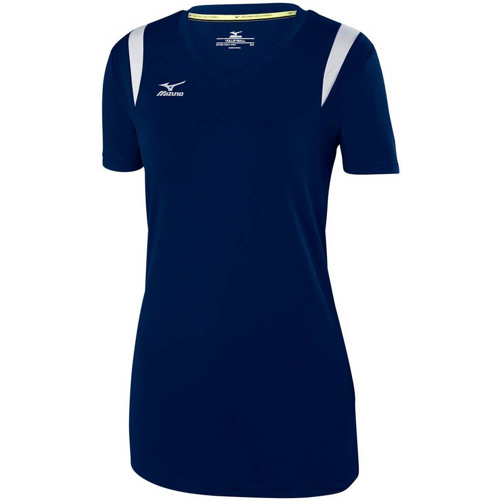 Maglia Mizuno Pallavolo Balboa 5.0 Long Sleeve Donna - Blu Marino/Argento - 26198-ENDH